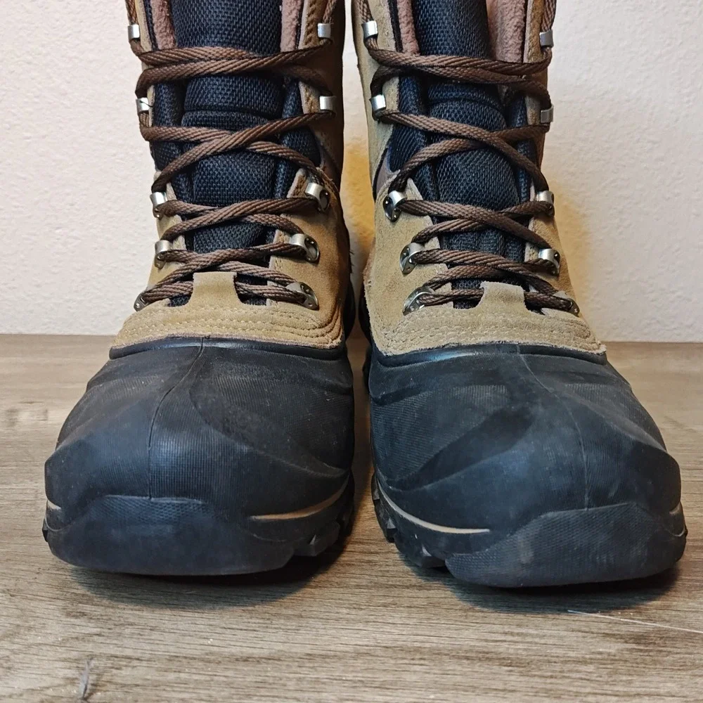 Sorel Buxton Lace‎ Snow Boots Mens 9 Brown Black Waterproof Insulated NM2737-257